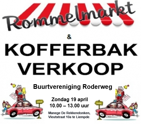Rommelmarkt / kofferbaksale 19 april bij Manege De Rekkendonken.